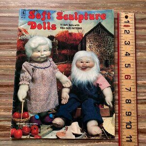 Soft Sculpture Dolls 11 Full Size Sewing Patterns Book Craft Course Vintage 1979